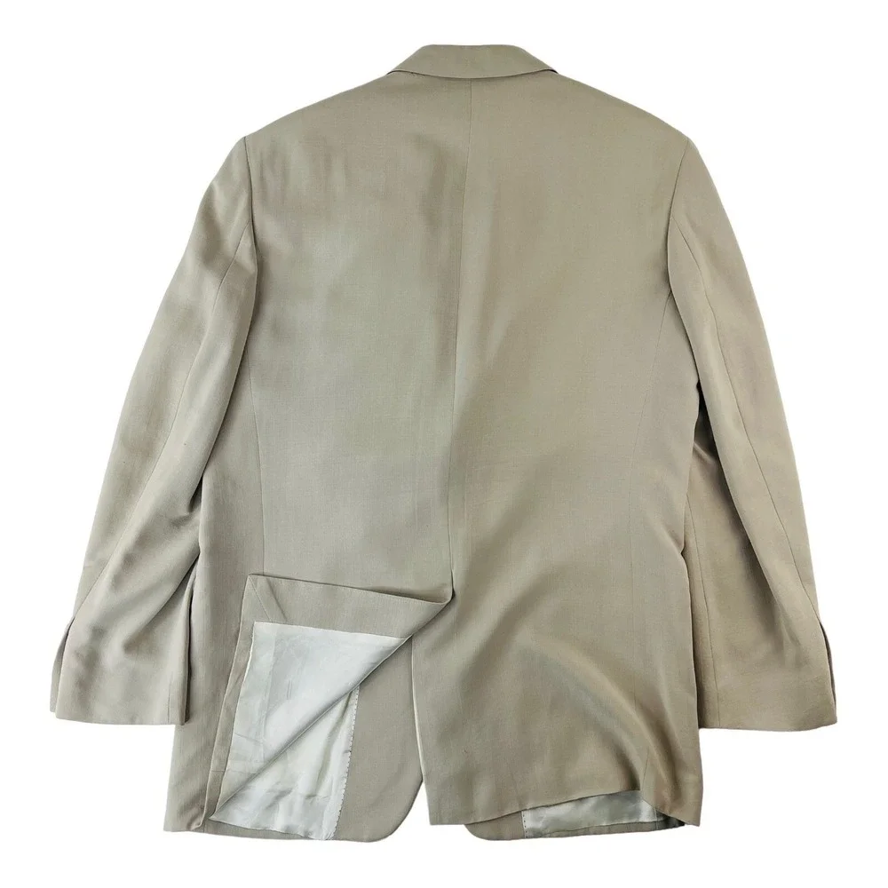 Ibiza Tan Pure Silk 2 Button Single Vent‎ Blazer Mens Size 40R